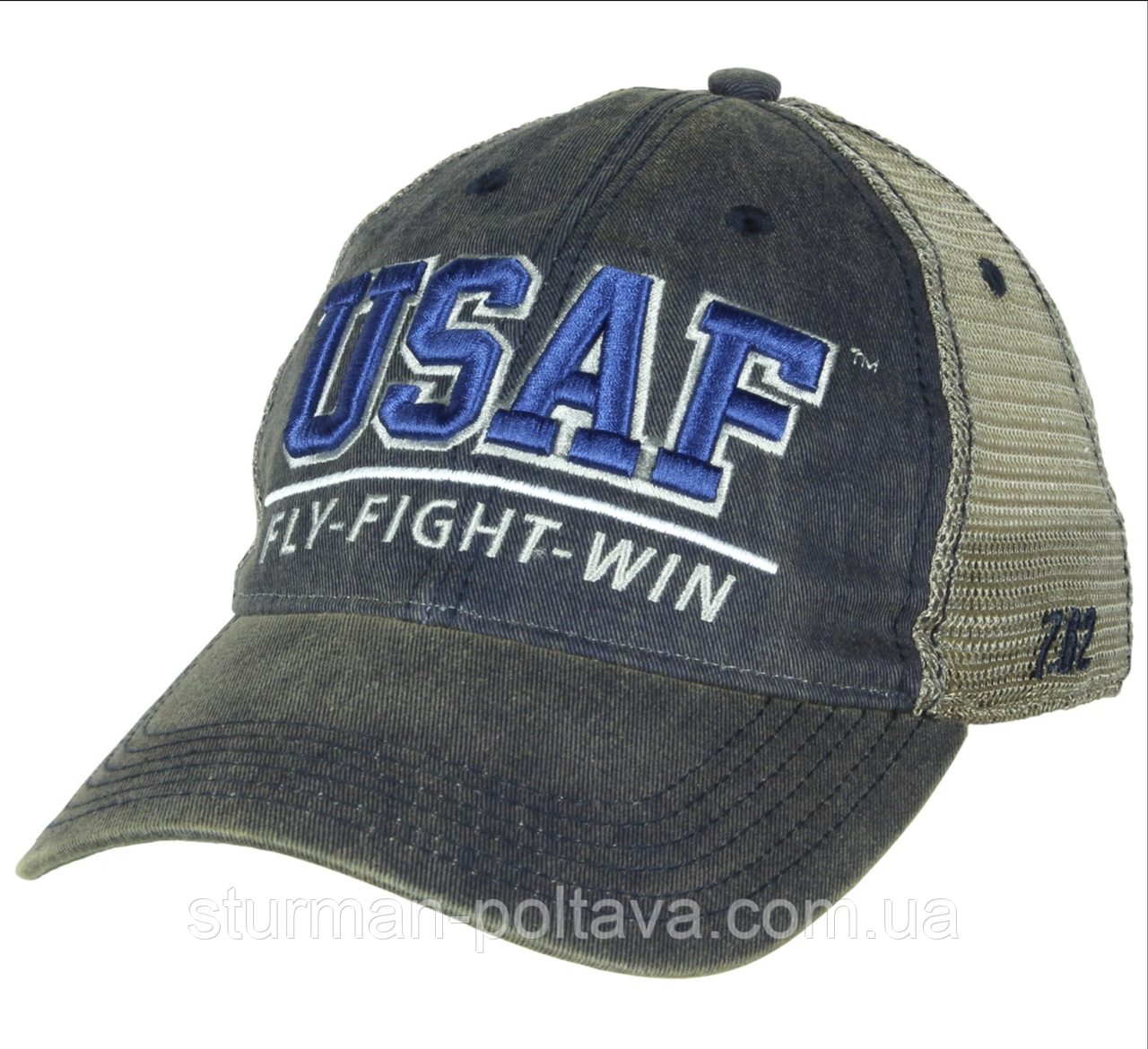 Бейсболка чоловіча вінтажна US Air Force 'Fly, Fight, Win' Vintage Trucker Hat 7.62 Design