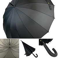 Полуавтоматический мужской зонт трость на 16 спиц от Toprain, черный, 1004