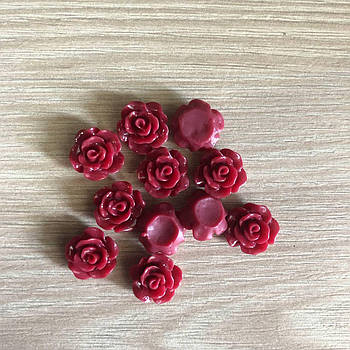 півлусина 3 штуки Трояндочка Бордова пластикова 10 мм