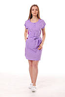 Медицинское платье Парма короткий рукав Сиреневый-фиолетовый