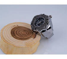 Годинник-кільце на палець кварцовий (з чорним циферблатом) арт. 01917