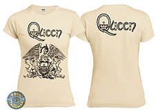 Футболка жіноча QUEEN Logo бежева