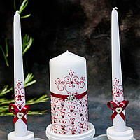 Ручна робота! Набір Весільних свічок Сімейне вогнище 3 шт/уп прикрашені розписом №102 (без підсвічника),