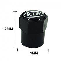 Захисні ковпачки на ніпель для Kia Alitek Short Black Кіа (4 шт), фото 3