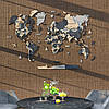 Карта Світу на стіну, дерев'яна багатошарова з країнами та столицями 3д, фото 4