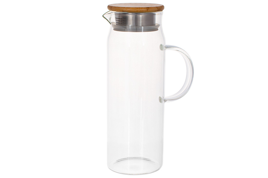 Глечик скляний із бамбуковою кришкою 1.5 л (599-109)