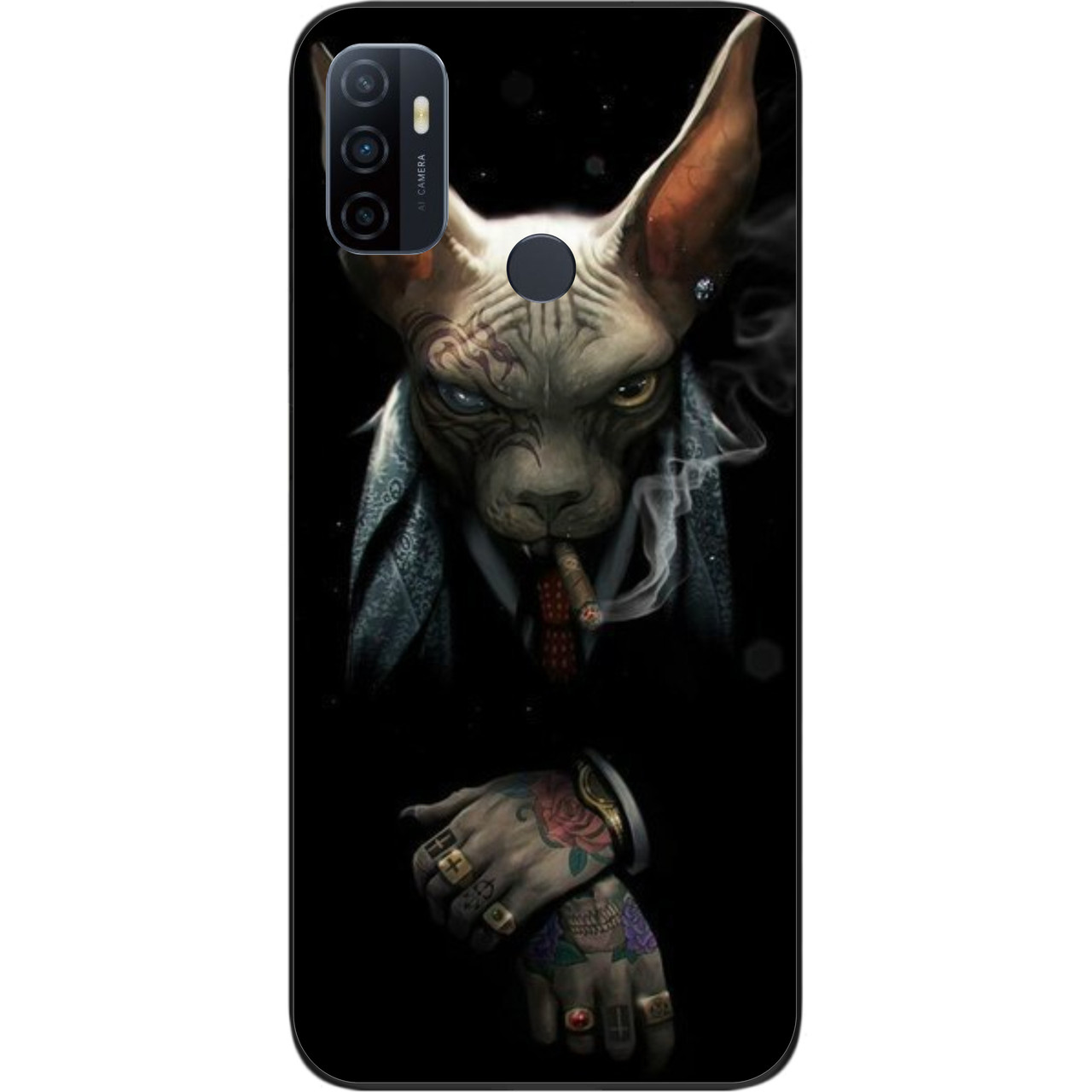 Силіконовий чохол для OPPO A53 з картинкою Кіт Бос, фото 1