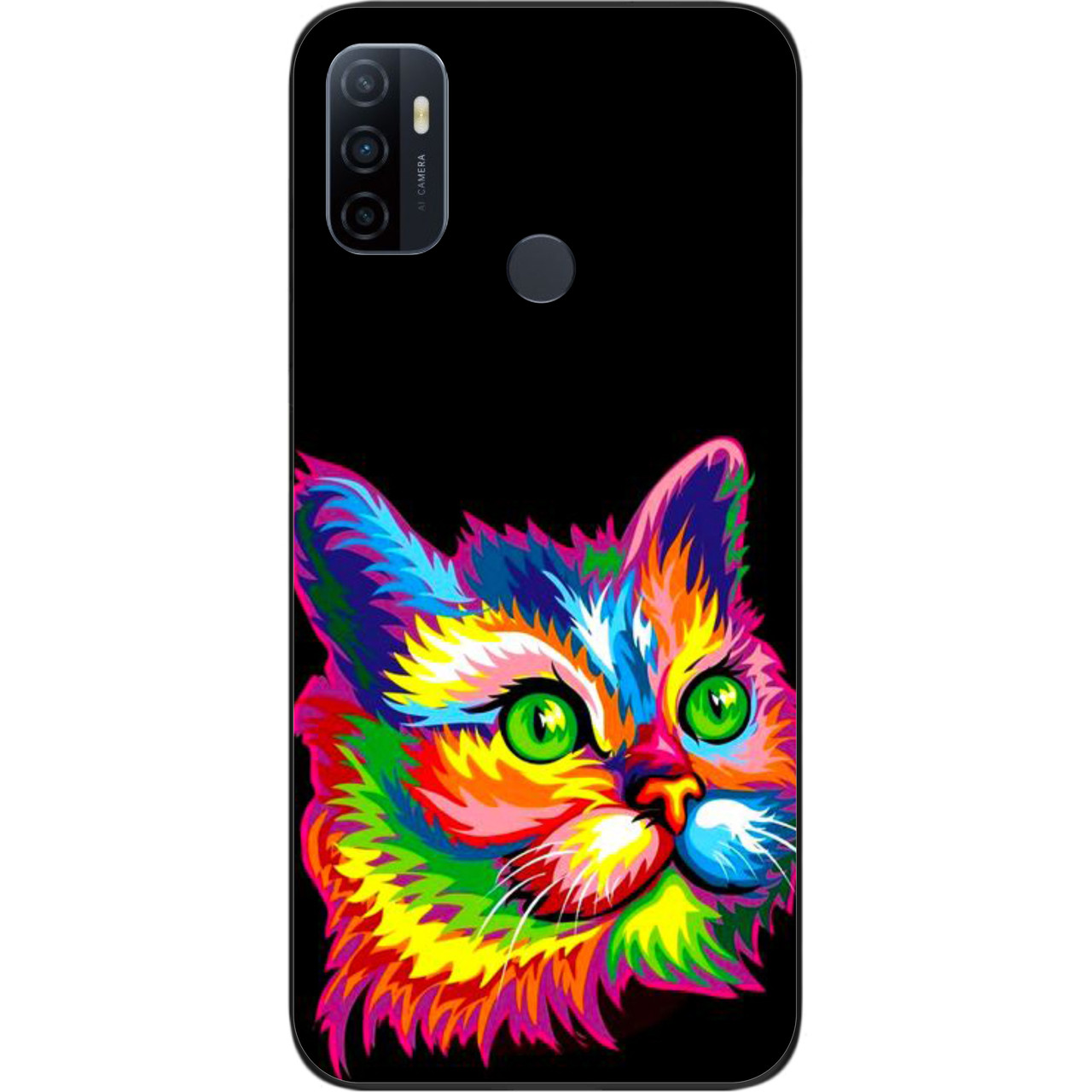 Силіконовий чохол для OPPO A53 з картинкою Яскравий кіт, фото 1