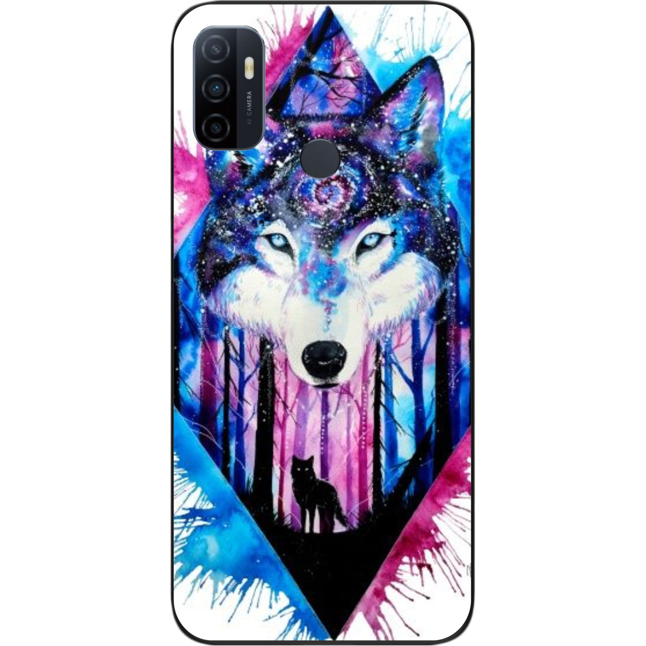 Силіконовий чохол для OPPO A53 з картинкою Красивий вовк, фото 1
