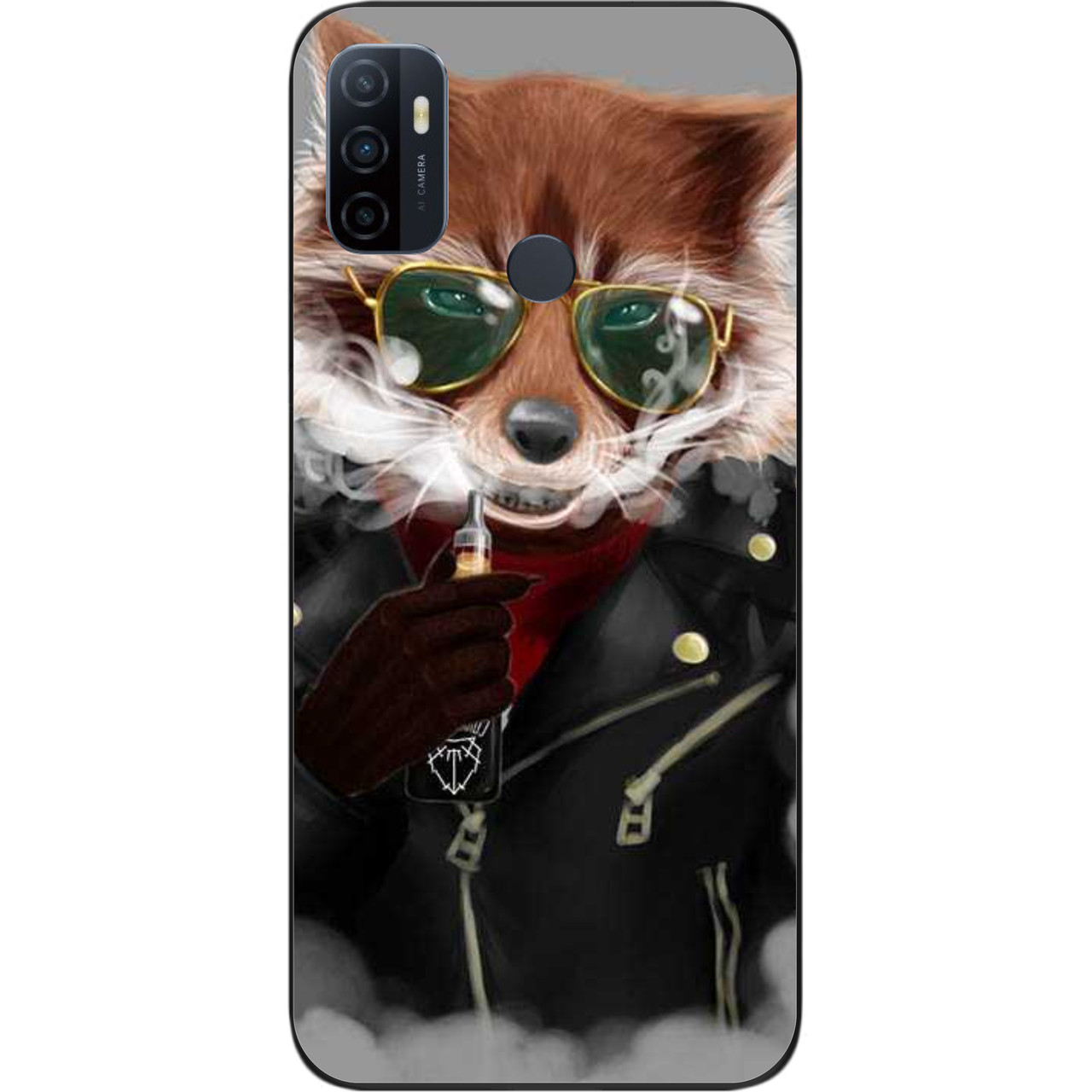 Силіконовий чохол для OPPO A53 з картинкою Крутий єнот, фото 1