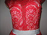 Шикарна гіпюрова червоно-біла сукня розмір 44-46, фото 5