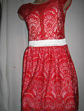 Шикарна гіпюрова червоно-біла сукня розмір 44-46, фото 3