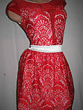 Шикарна гіпюрова червоно-біла сукня розмір 44-46, фото 4