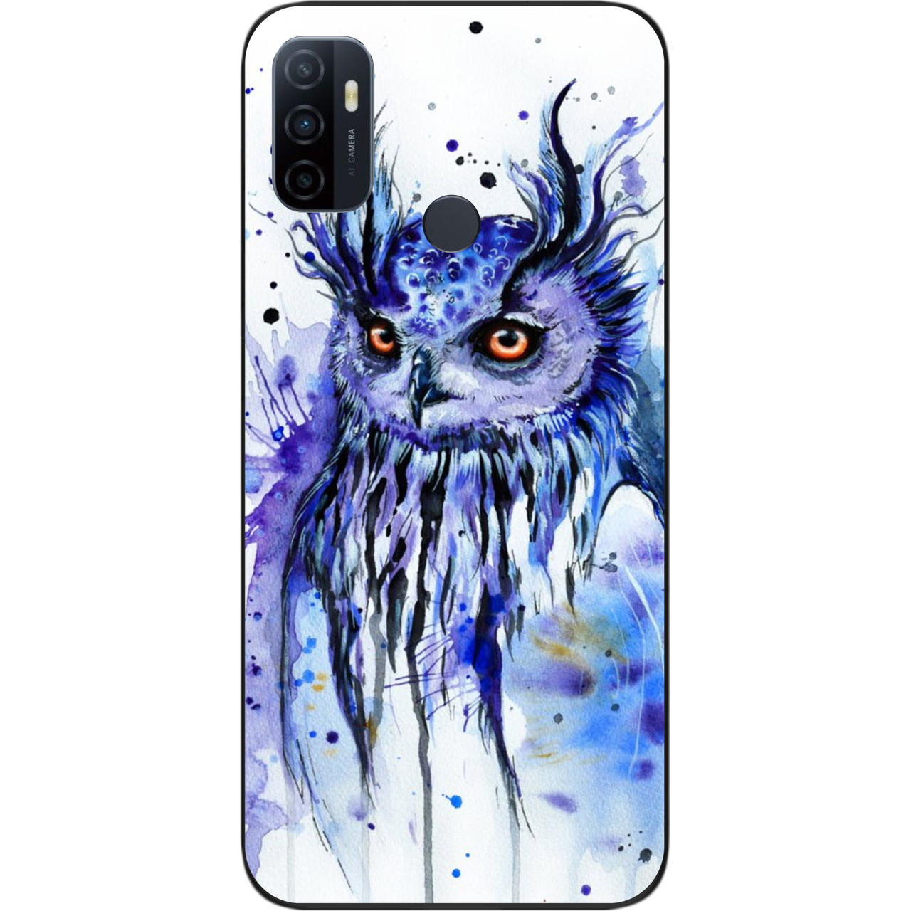 Силиконовый чехол для OPPO A53 с картинкой Сова акварель