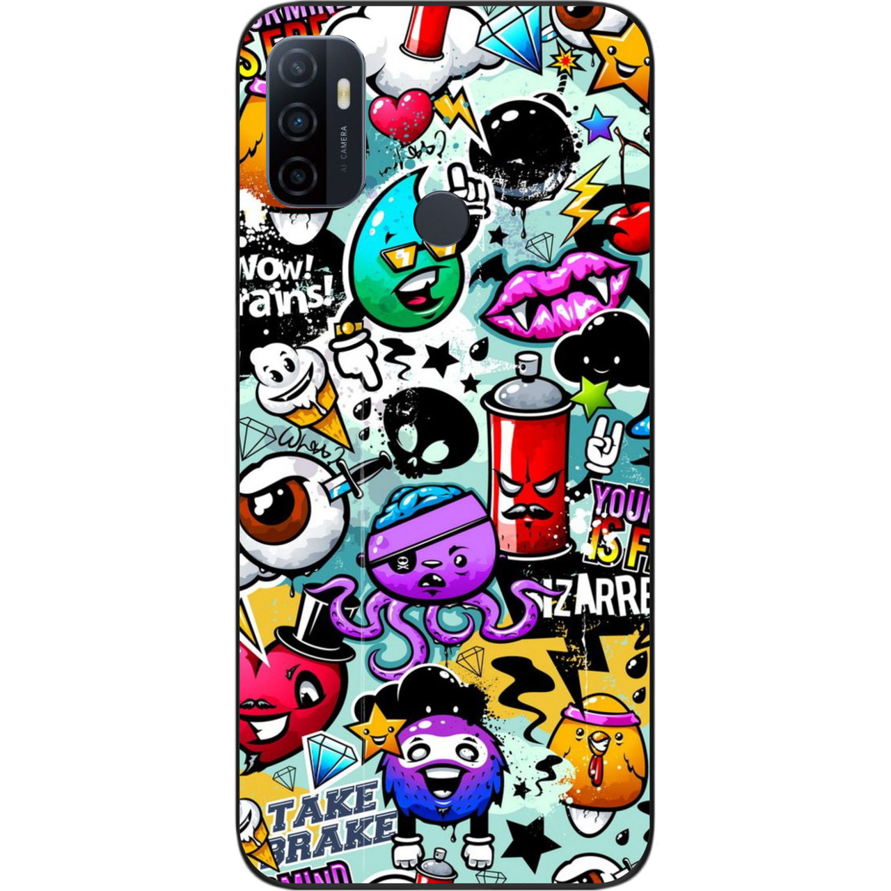 Силіконовий чохол для OPPO A53 з картинкою Стікери, фото 1