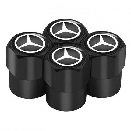 Ковпачки на ніпель для Mercedes Alitek Short Black Мерседес, 4 шт., фото 1