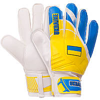 Перчатки вратарские PROFI UKRAINE Champ 0187 размер 8 White-Yellow-Blue