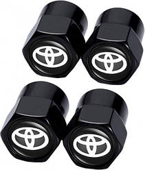 Захисні металеві ковпачки на ніпель, поличник коліс для Тойота Short Black Toyota (4 шт.)