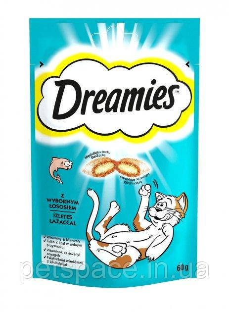 Ласощі Dreamies (Дріміс для котів подушечки з лососем) 60г