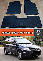 ЕВА коврики Рено Логан МСВ 2006-2012. EVA резиновые ковры на Renault Logan MCV