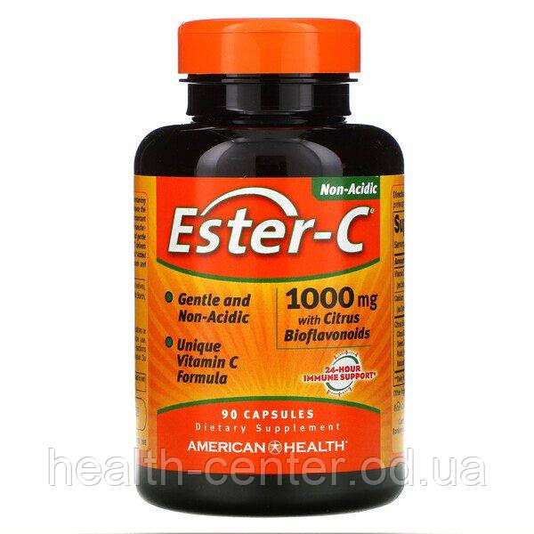 Вітамін С нейтральний Ester-C біофлавоноїдами 1000 мг 90 таб для иммуФнитета American Health USA