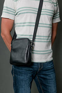 Кожаная мужская сумка Джек лайт, натуральная Гладкая кожа цвет Черный