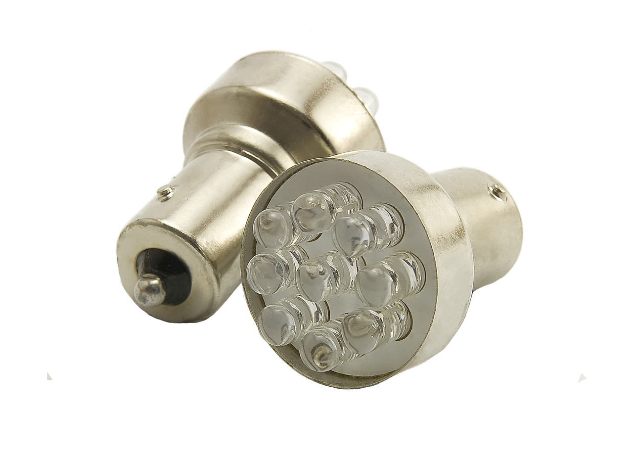 Світлодіодна автомобільна лампа S25 BA15s 9 LED 12 V WHITE 1 контакт, фото 1