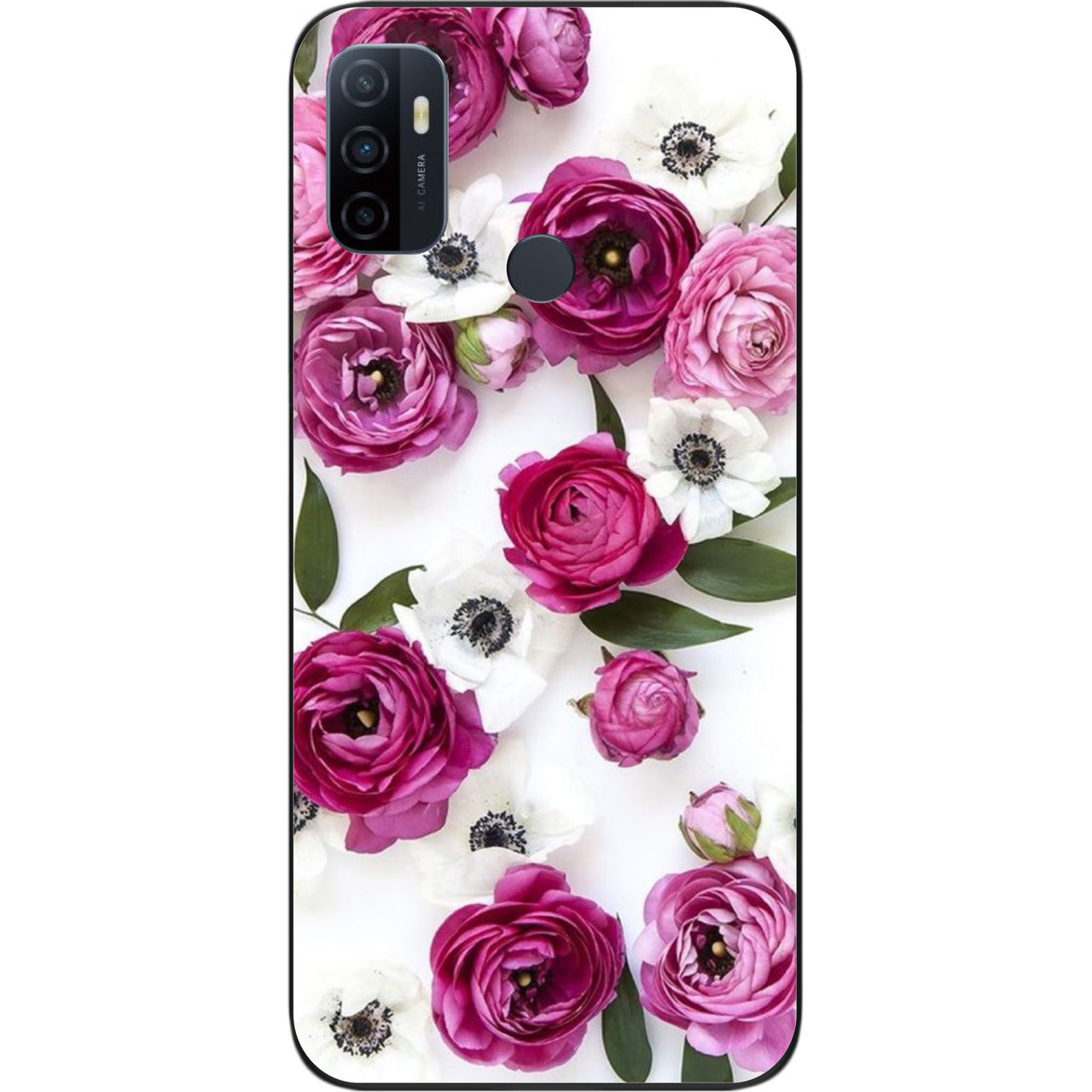 Силіконовий чохол бампер для OPPO A53 з картинкою Квіти, фото 1