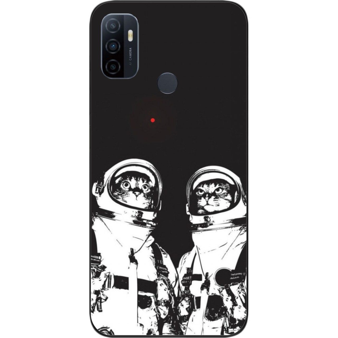 Силіконовий чохол бампер для OPPO A53 з картинкою Космонавти коти, фото 1