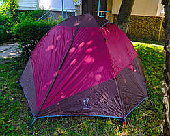 ❤️Двомісний легкий і компактний туристичний намет Wolf Leader P080 Бордовий