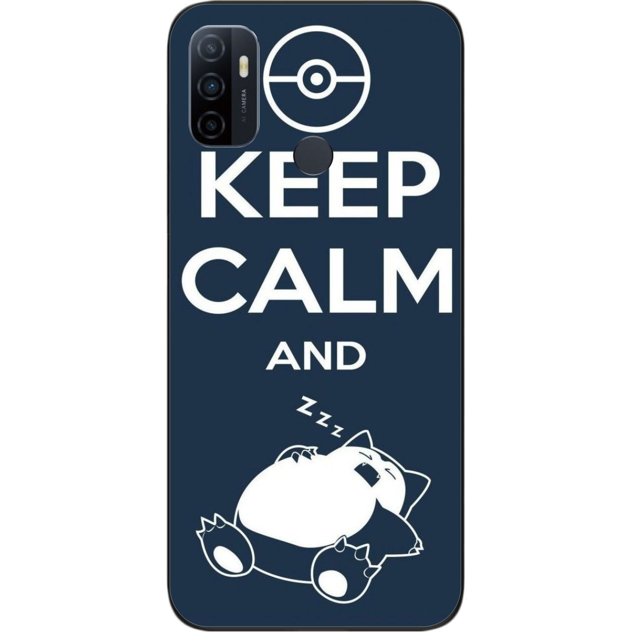 Чохол силіконовий для OPPO A53 з картинкою Сплячий кіт, фото 1