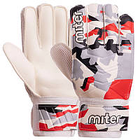 Перчатки вратарские MITER Goalkepeer Gloves Champ 6744 размер 10 White-Gray-Red