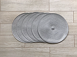 Сервірувальна серветка підставка на стіл кругла під гаряче колір сірий срібний сріблястий срібло, фото 5