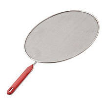 Екран кришка від бризок з ручкою d-28 см Vitol на сковороду багатофункціональна, фото 2