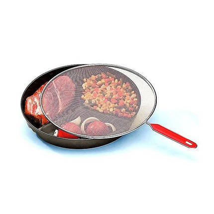 Екран кришка від бризок з ручкою d-28 см Vitol на сковороду багатофункціональна, фото 1