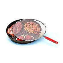 Екран кришка від бризок з ручкою d-28 см Vitol на сковороду багатофункціональна