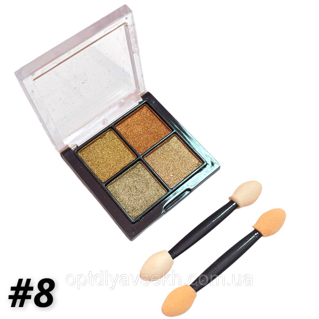 Дзеркальна втирка Solid Mirror Powder для нігтів у палітрі, 4 різних кольори No8