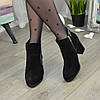 Черевики жіночі чорні на стійкому каблуці, фото 3
