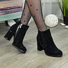 Черевики жіночі чорні на стійкому каблуці, фото 5