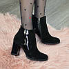 Черевики жіночі чорні на стійкому каблуці, фото 6