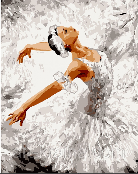 Набір картина за номерами Грація танцю 40х50см, розпис акриловими фарбами, кисті, полотно