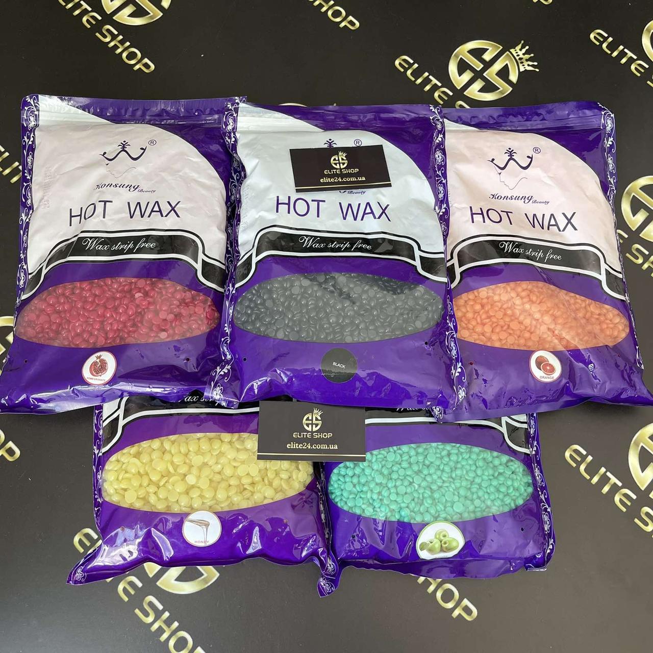 Віск для домашньої депіляції всіх зон тіла 1кг Konsung Beauty Hot Wax