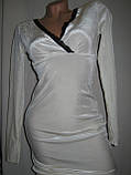 Сукня жіноча молочного кольору велюрова з чорним гіпюром розмір 42-44, фото 2