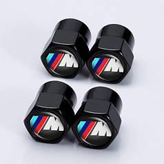 Ковпачки на ніпель для BMW M Alitek Short Black БМВ, 4 шт
