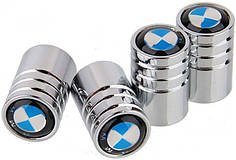 Ковпачки на ніпель із логотипом марки авто BMW Alitek Long Silver БМВ, 4 шт.