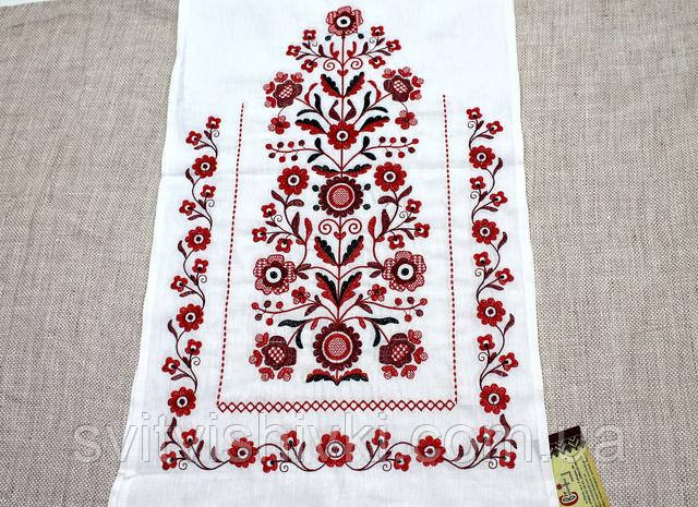 Рушник Льняной Вышитый Красными и Черными Шелковыми Нитями "Добробут ...