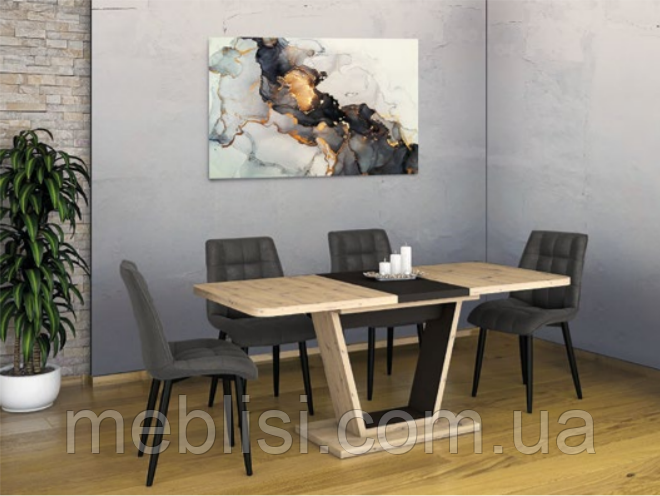 Стіл розкладний NIGEL дуб вотан/коричневий 120 (160)х80х76 (Signal)