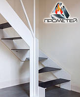 Г-образні металеві сходи відкритого типу - з чорного металу, нержавійки та комбіновані