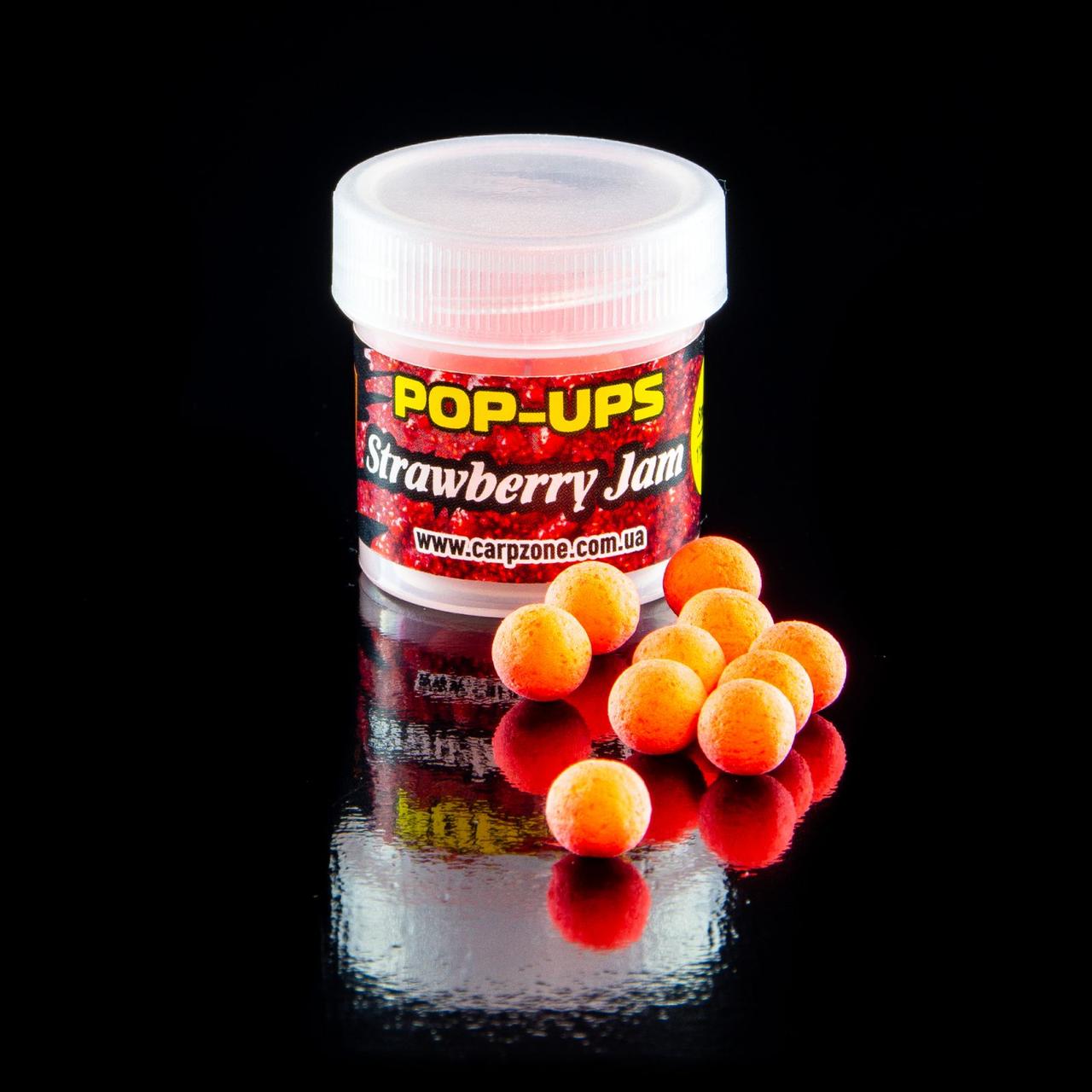 Поп Ап CarpZone Pop-Ups Method & Feeder Strawberry Jam (Полуничний джем) 8mm/30pc, фото 1