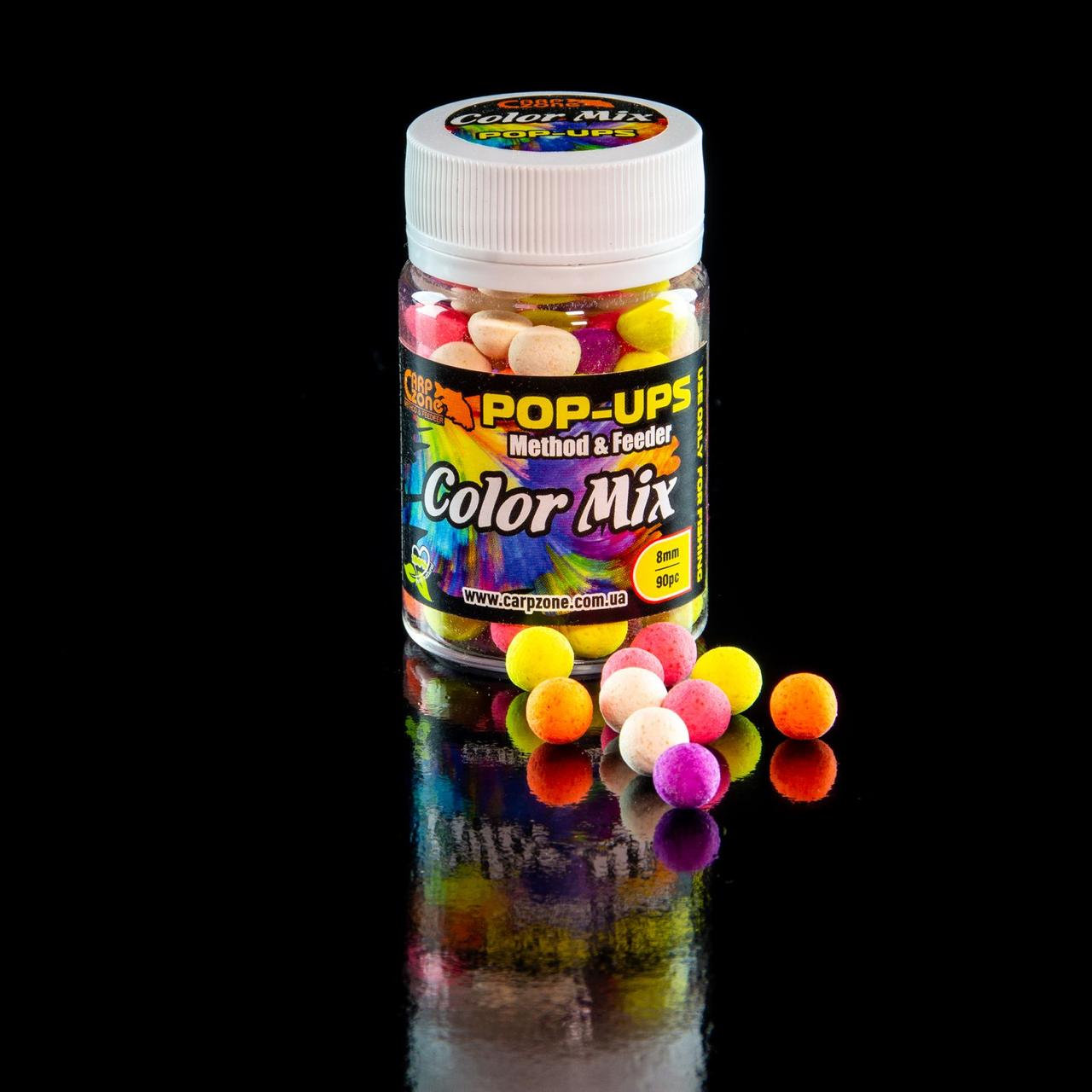 Поп Ап CarpZone Pop-Ups Method & Feeder Color Mix (Кольоровий мікс) 8 mm/90pc, фото 1